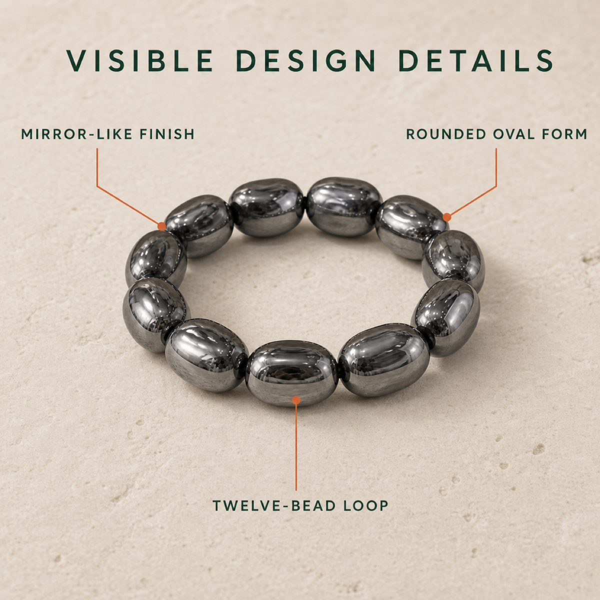 QI KIND Metallic Oval Bead Bracelet features image