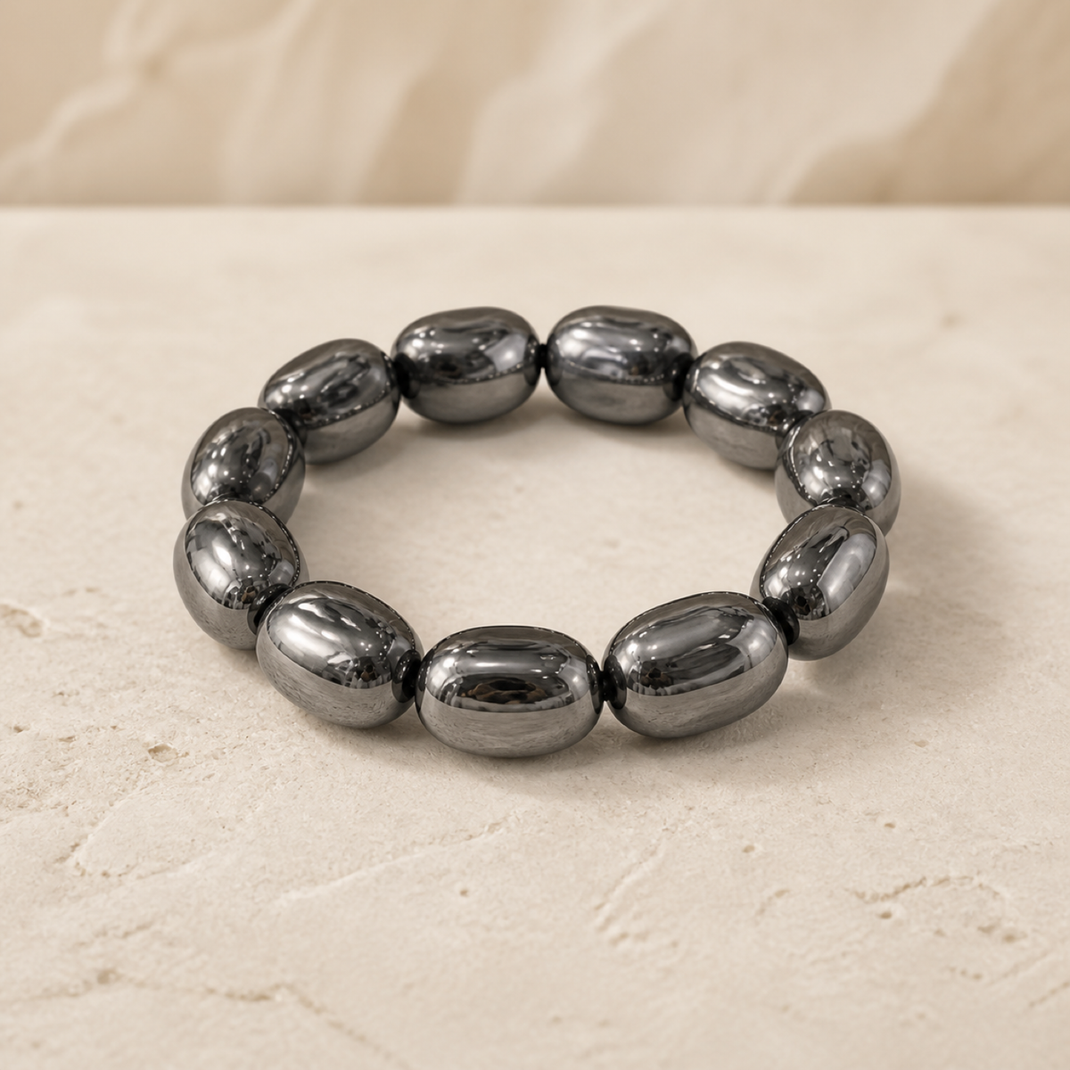 QI KIND Metallic Oval Bead Bracelet main image