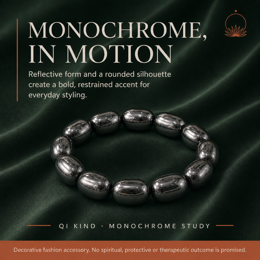 QI KIND Metallic Oval Bead Bracelet story image