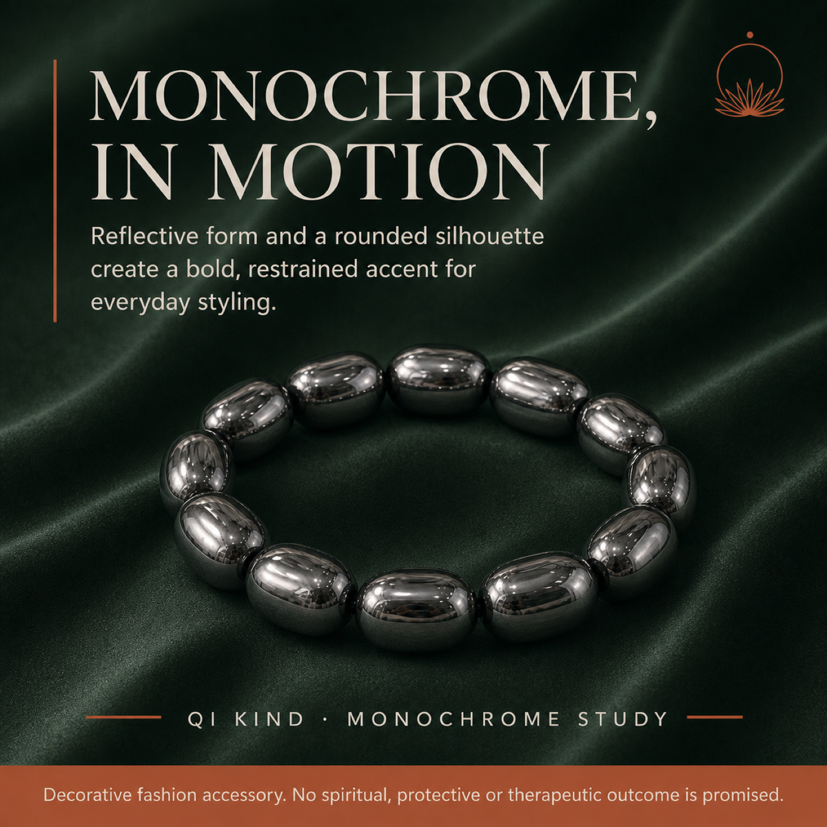 QI KIND Metallic Oval Bead Bracelet story image