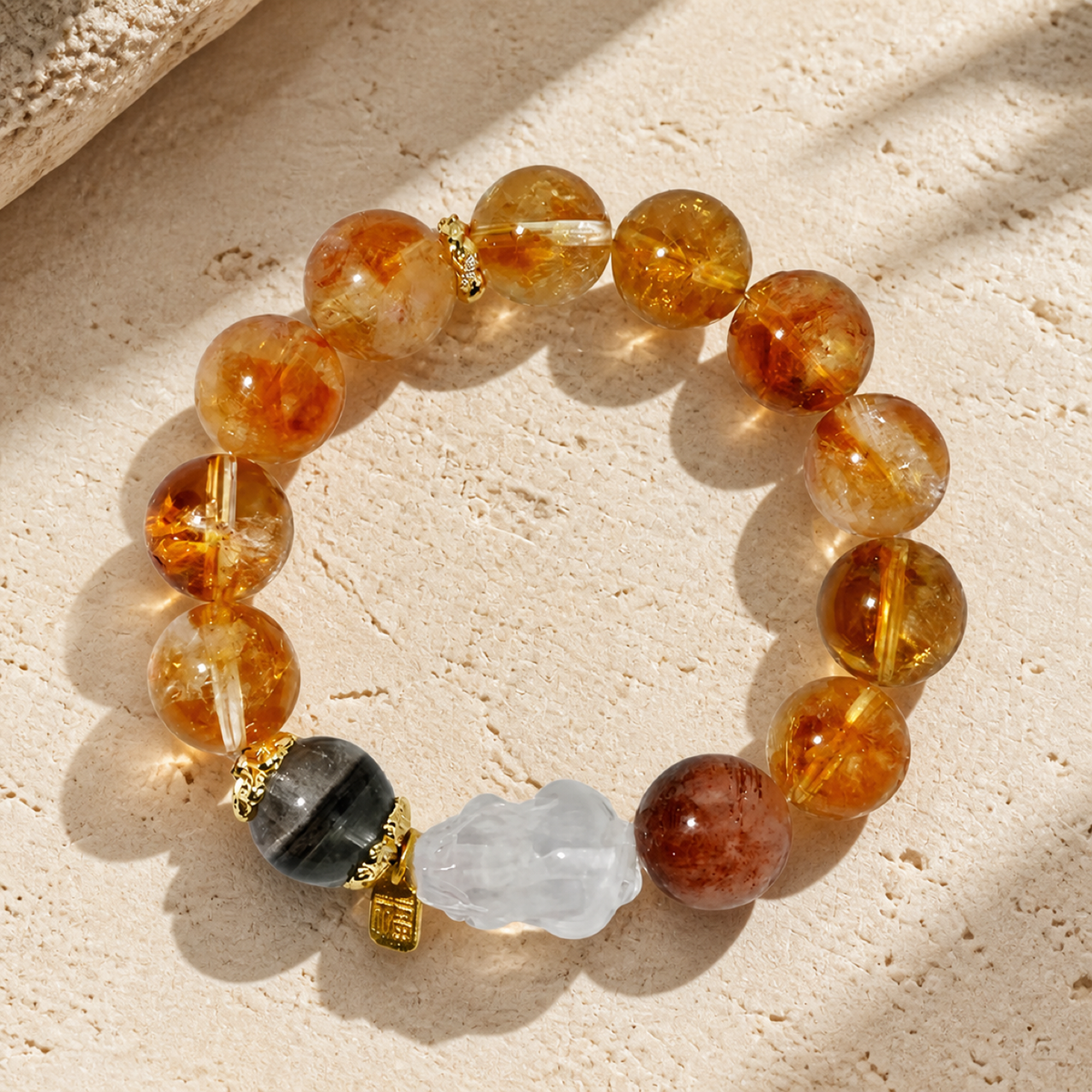 QI KIND Amber Inclusion Bead Bracelet main image