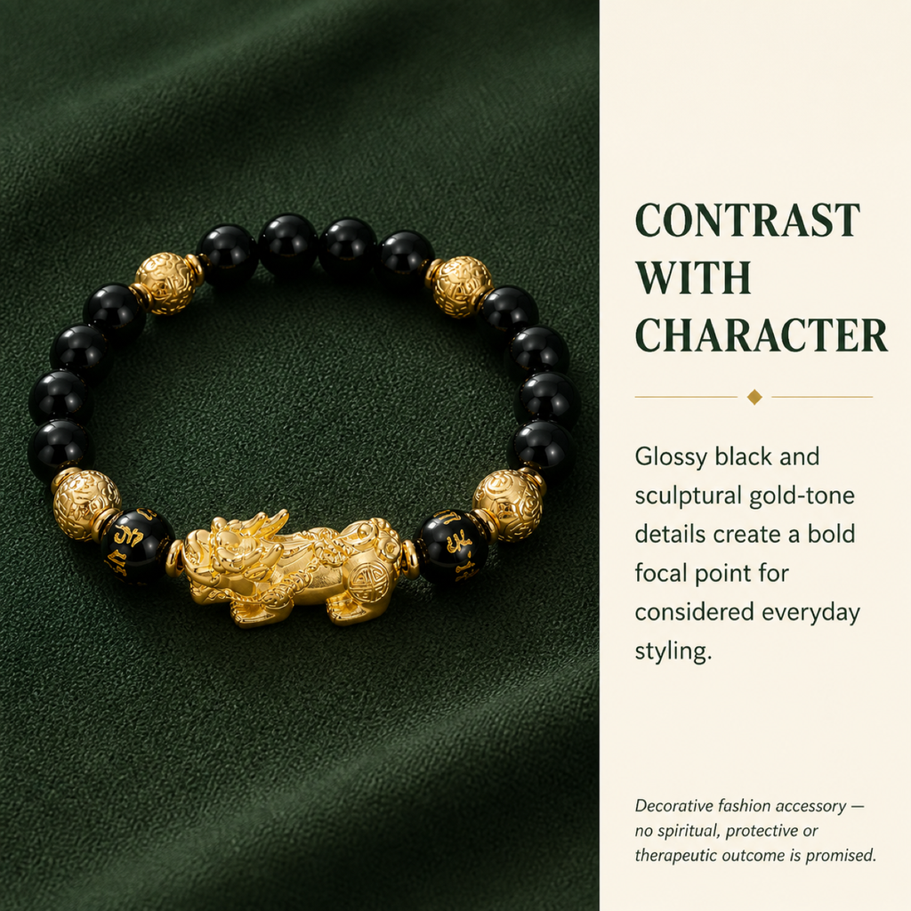QI KIND Black & Gold Sculptural Bracelet story image