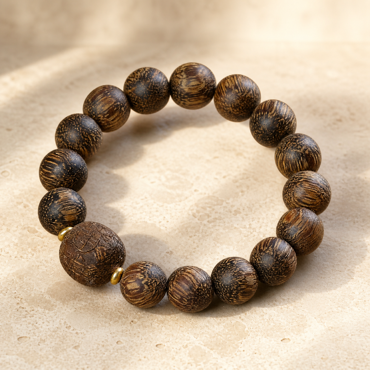 QI KIND Woodgrain Bead Bracelet main image