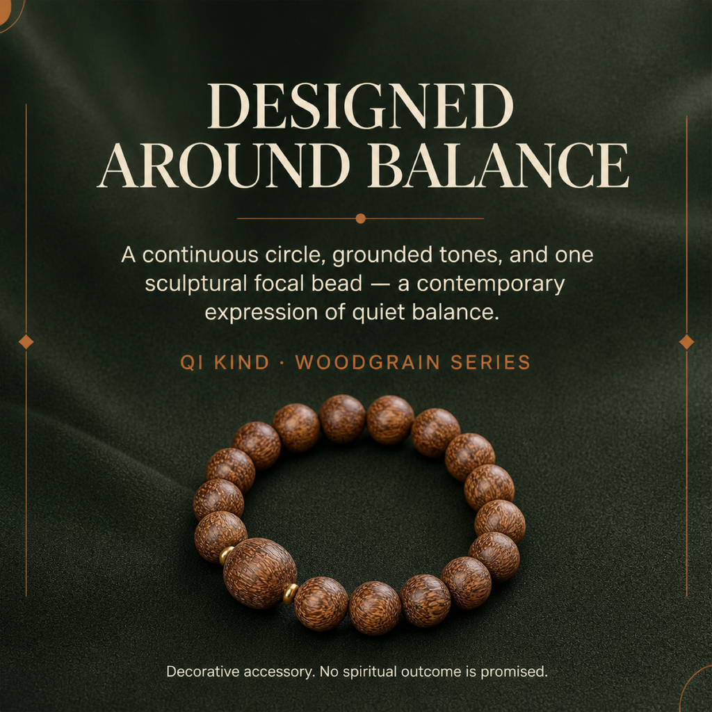 QI KIND Woodgrain Bead Bracelet story image