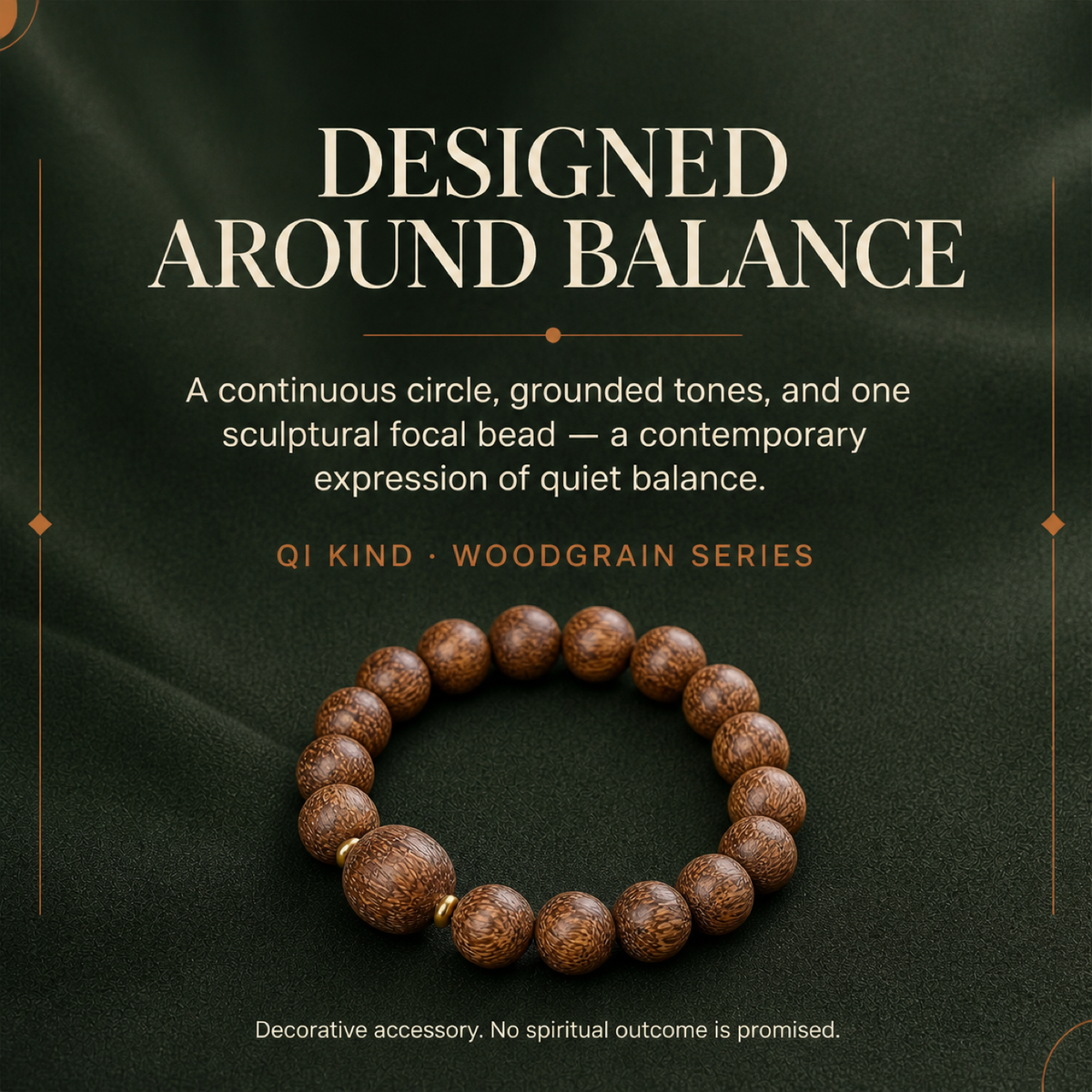 QI KIND Woodgrain Bead Bracelet story image
