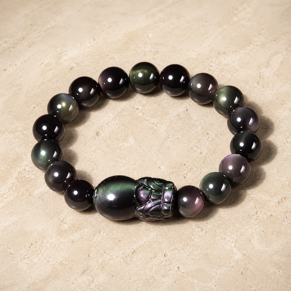 QI KIND Iridescent Dark Bead Bracelet main image