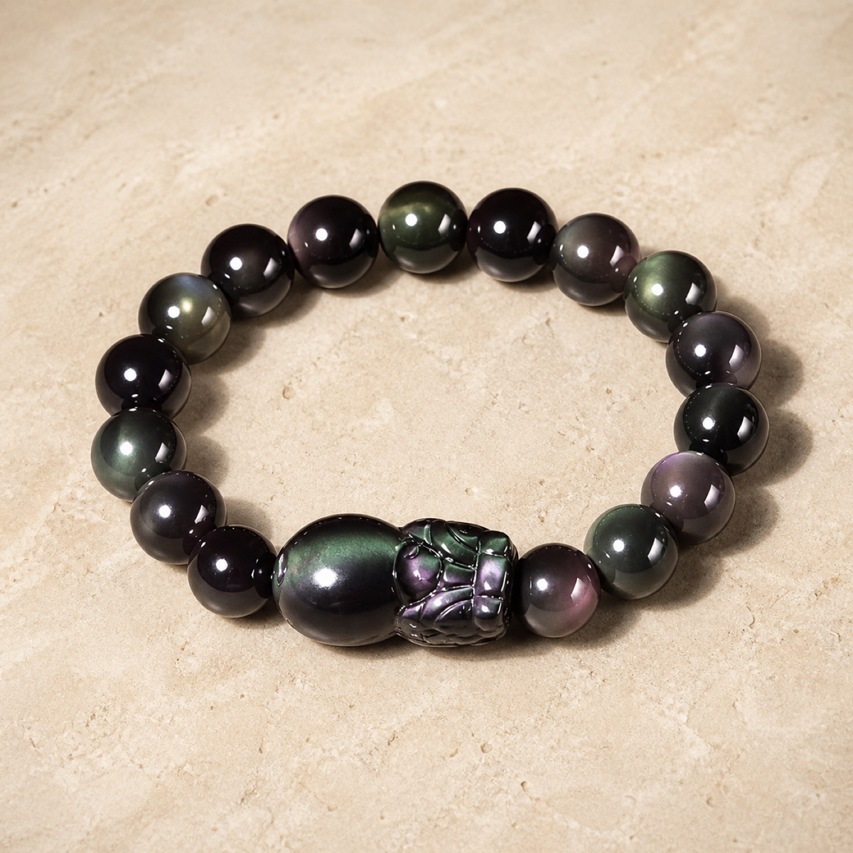 QI KIND Iridescent Dark Bead Bracelet main image
