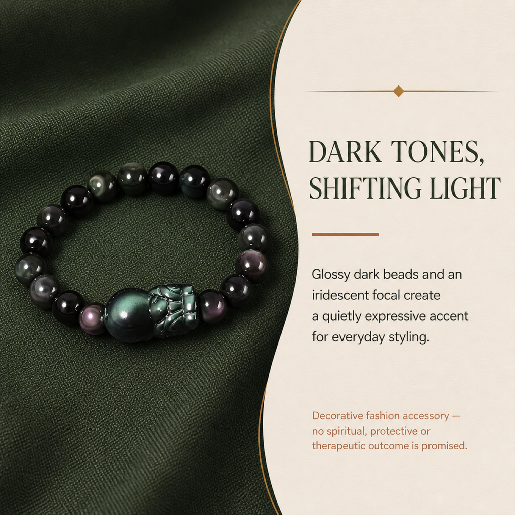 QI KIND Iridescent Dark Bead Bracelet story image