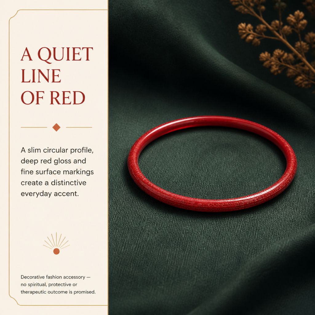 QI KIND Deep Red Etched Bangle story image