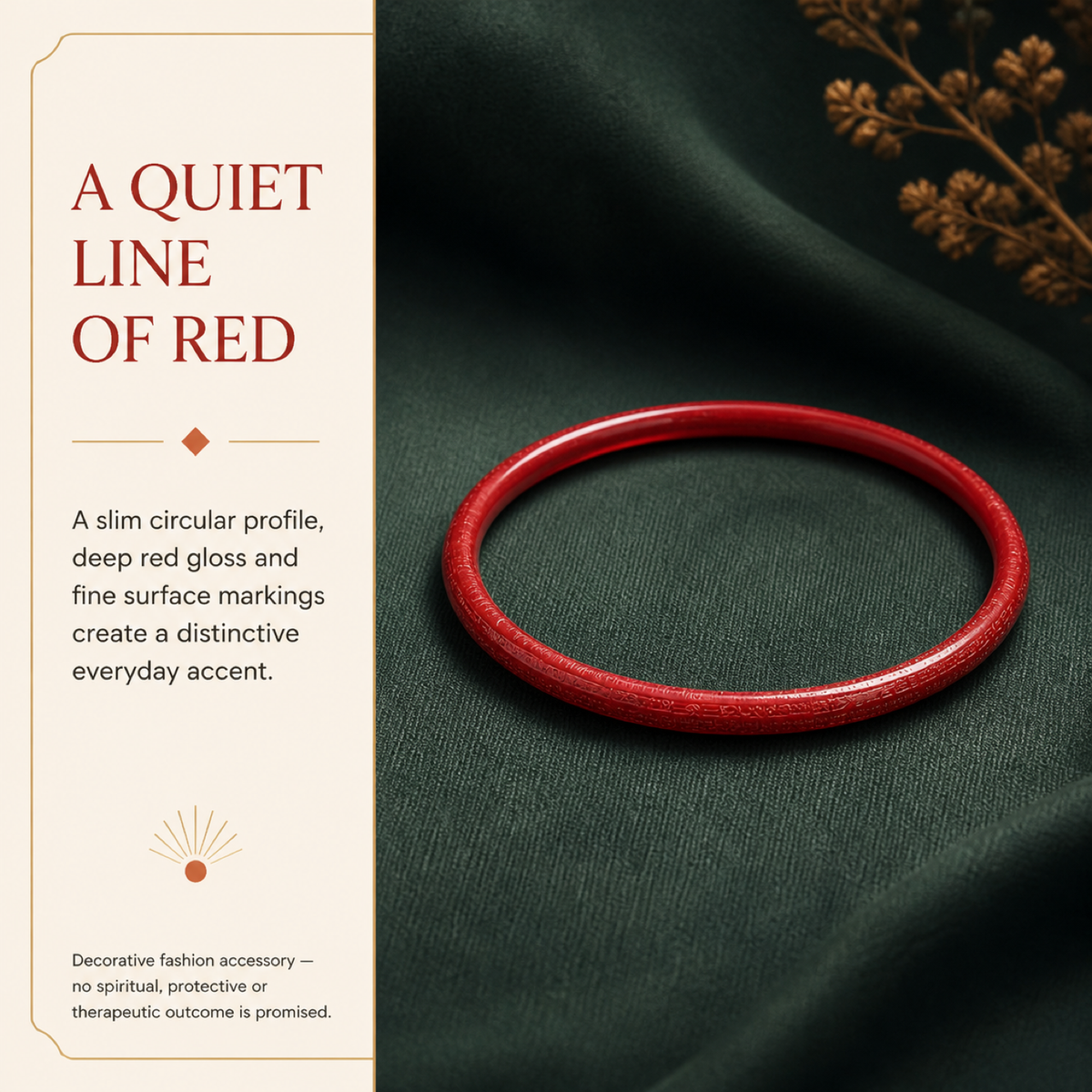 QI KIND Deep Red Etched Bangle story image