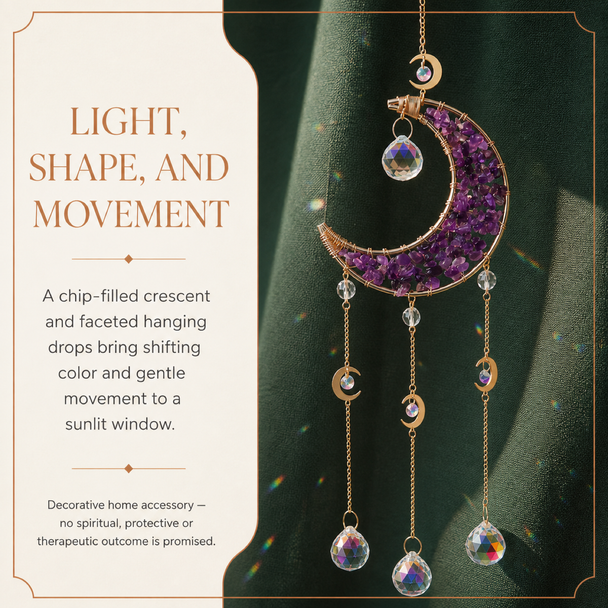 QI KIND Purple Crescent Window Ornament story image