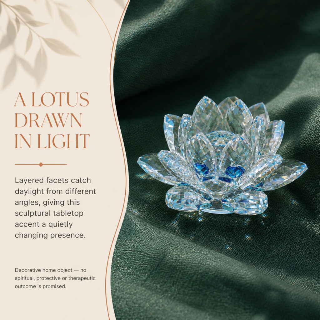 QI KIND Clear Faceted Lotus Ornament story image