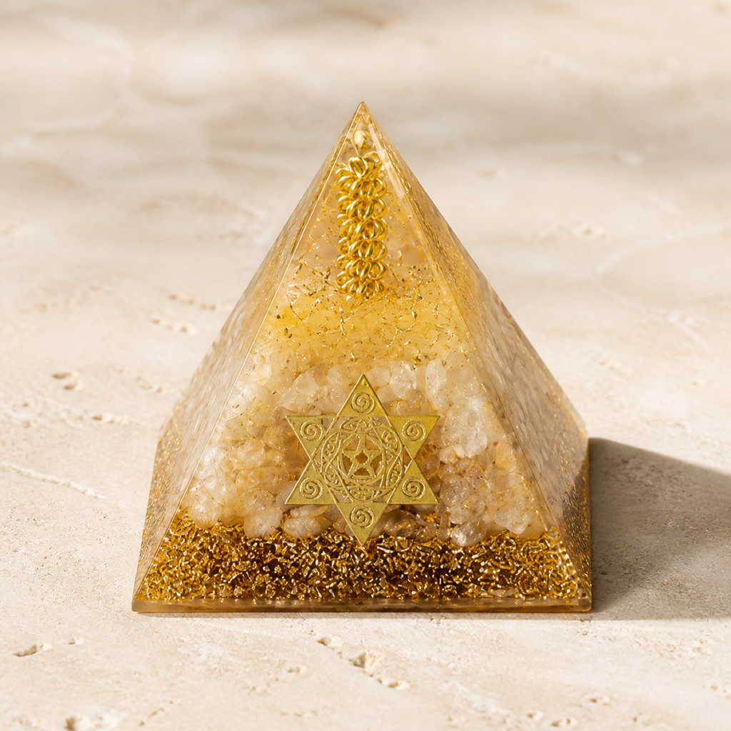 QI KIND Golden Chip-Filled Pyramid main image