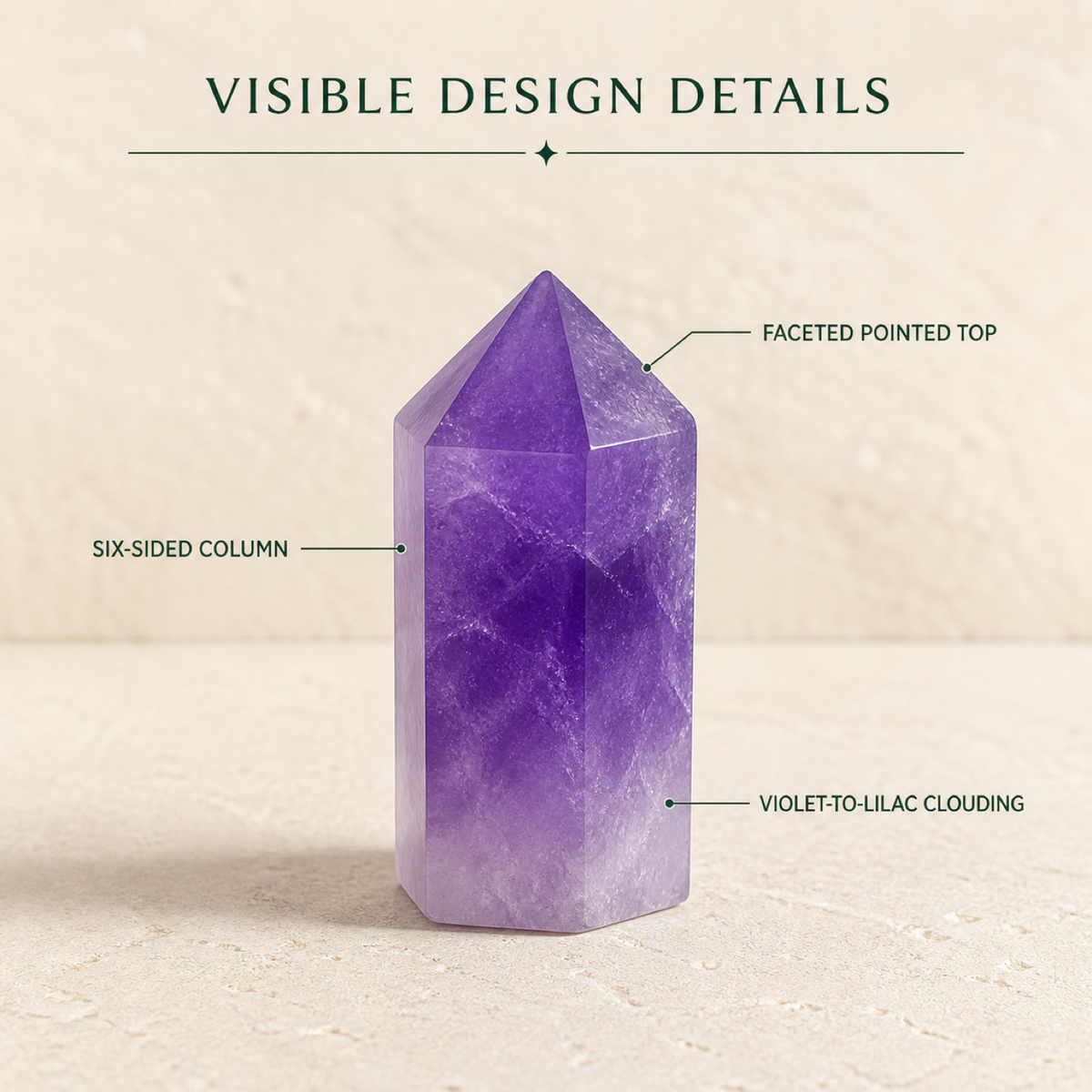 QI KIND Purple Faceted Point Ornament features image