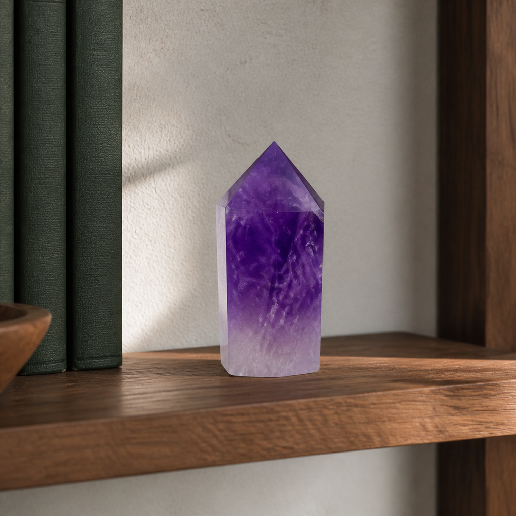 QI KIND Purple Faceted Point Ornament lifestyle image