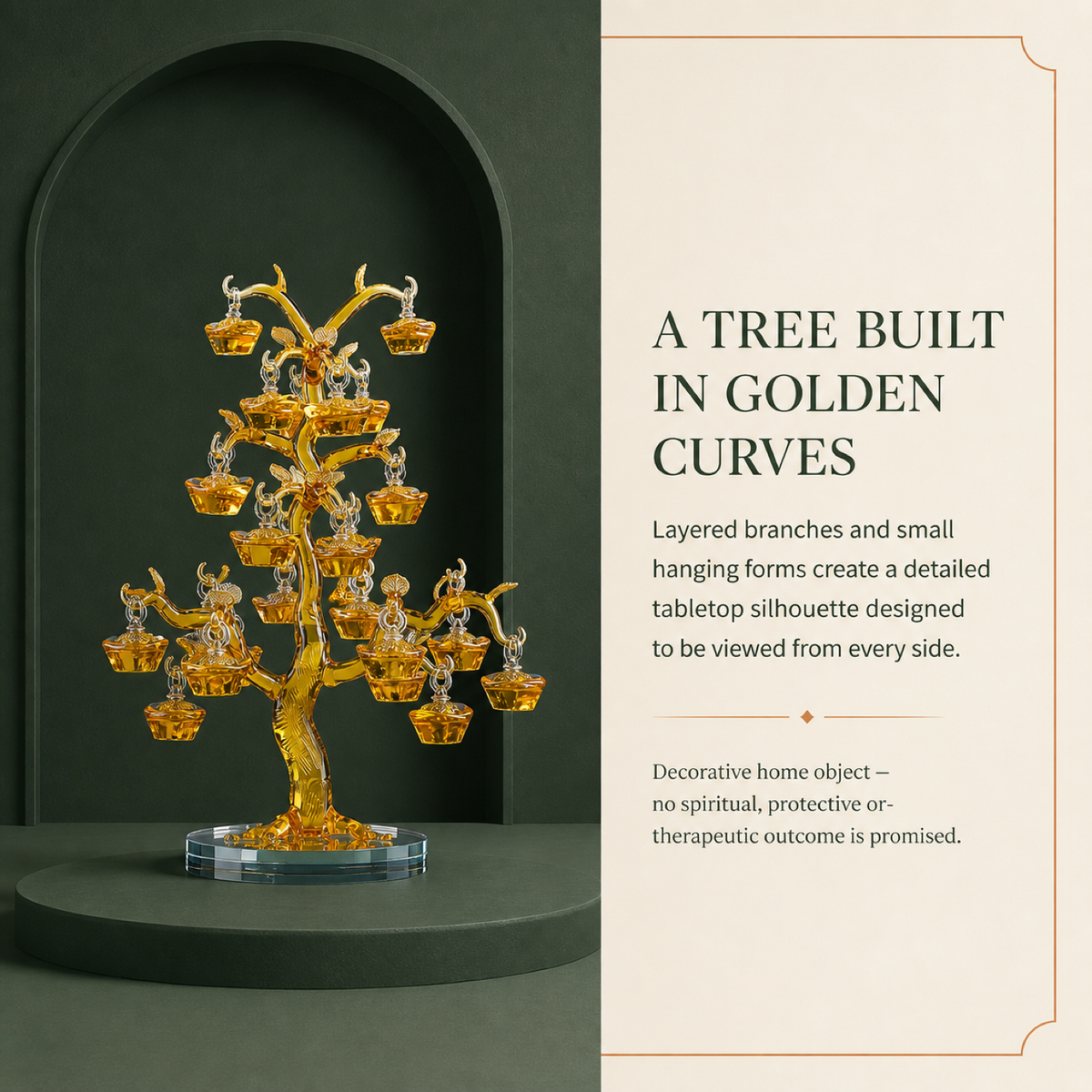QI KIND Large Amber-Gold Hanging Ingot Tree story image