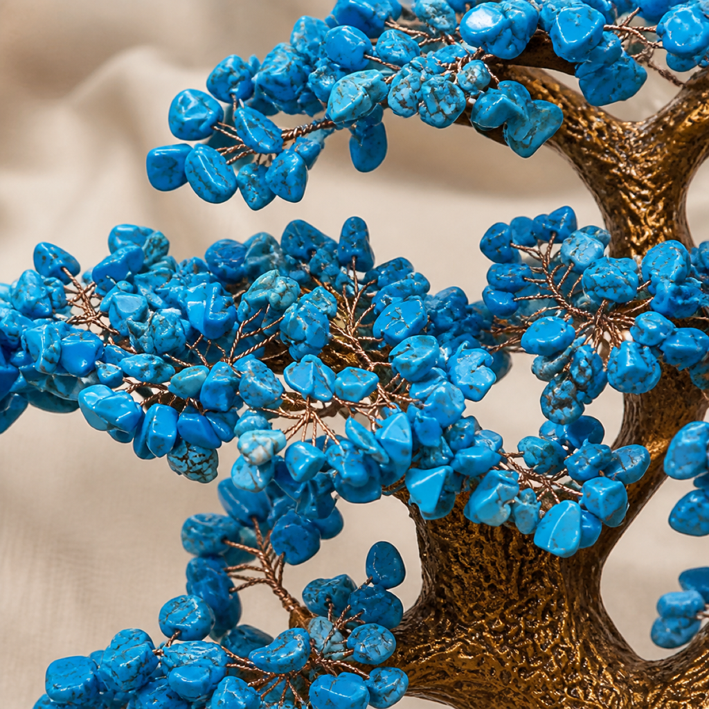 QI KIND Bright Blue Chip Bonsai Ornament detail image