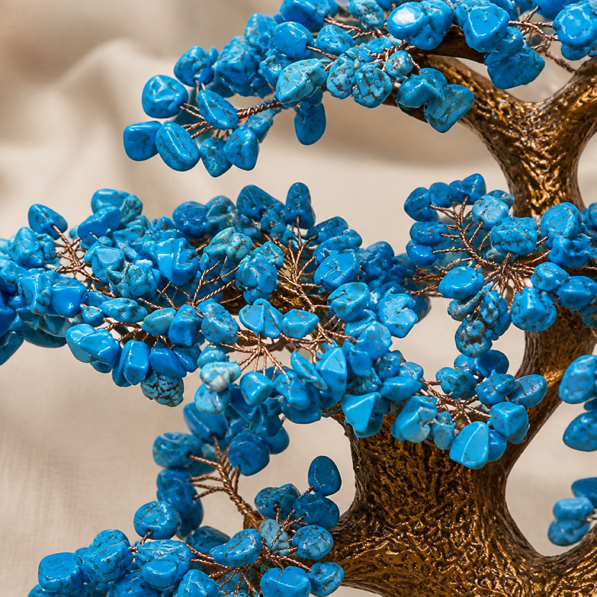QI KIND Bright Blue Chip Bonsai Ornament detail image