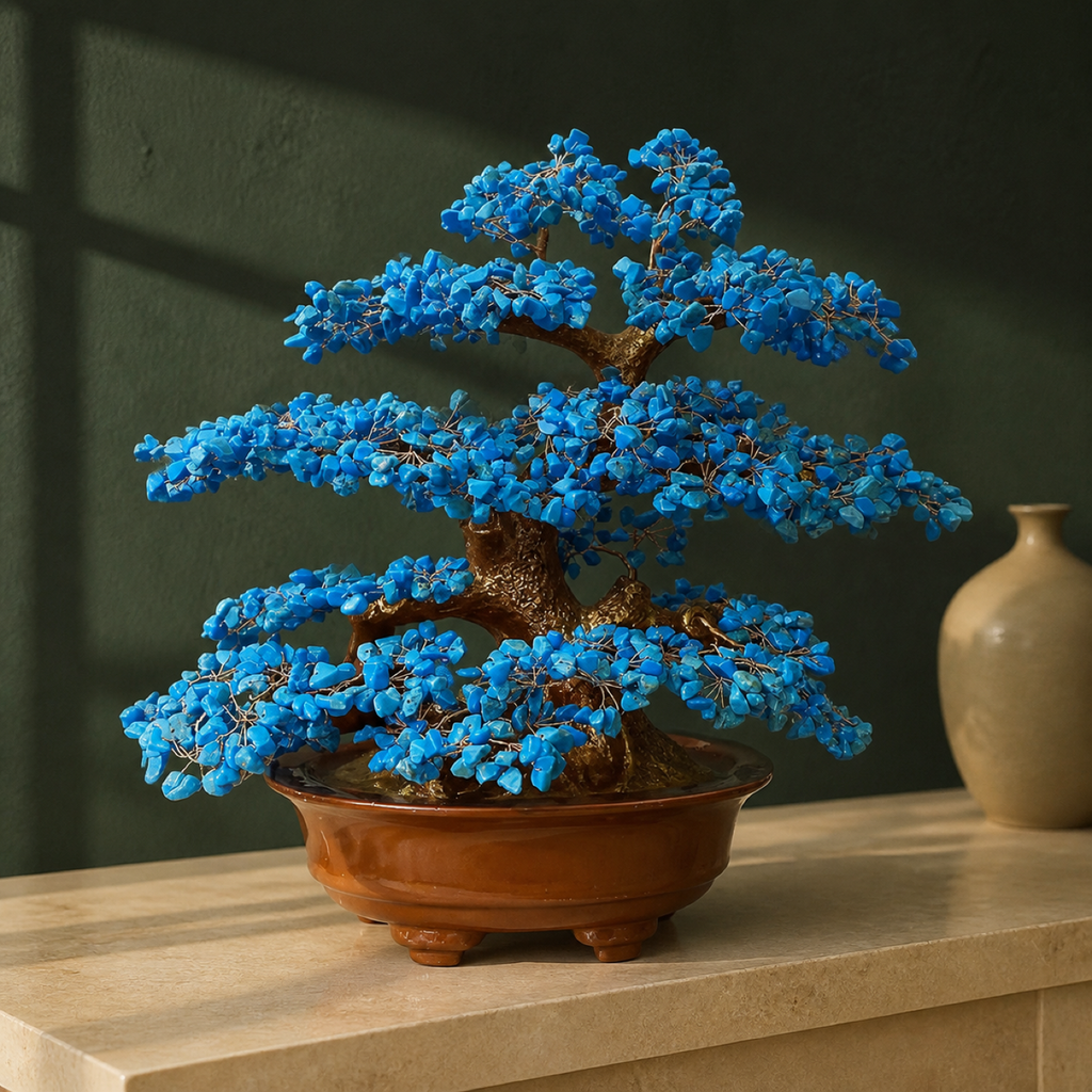 QI KIND Bright Blue Chip Bonsai Ornament lifestyle image