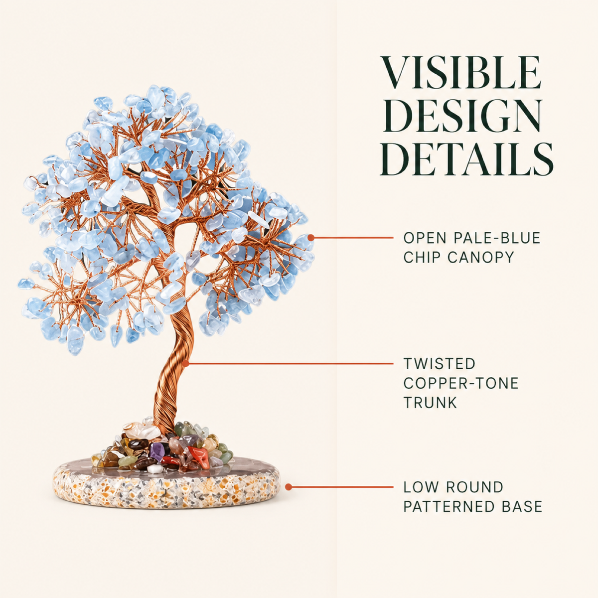 QI KIND Pale Blue Chip Tree Ornament features image