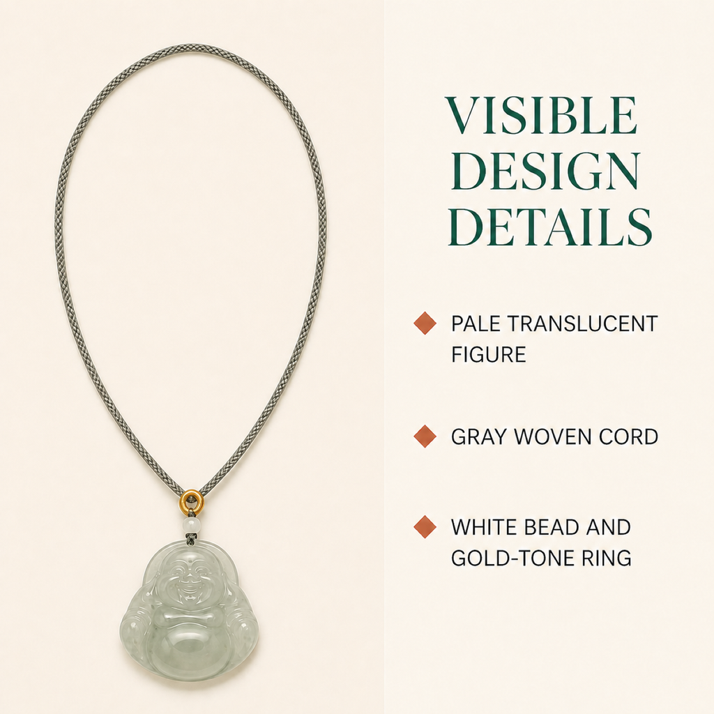 QI KIND Pale Green Smiling Figure Pendant features image