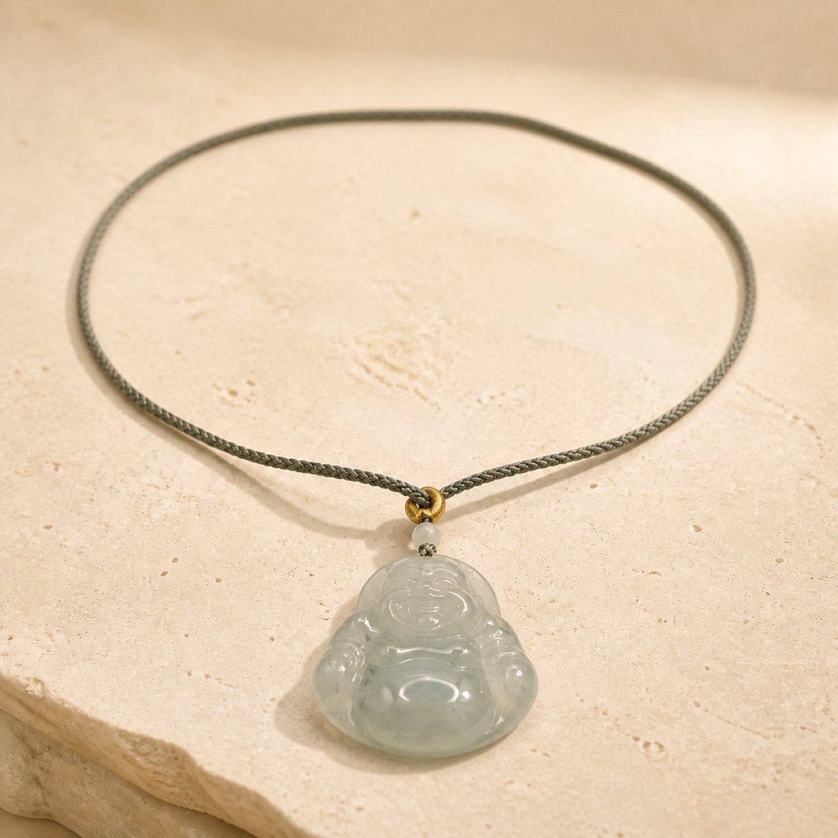 QI KIND Pale Green Smiling Figure Pendant main image