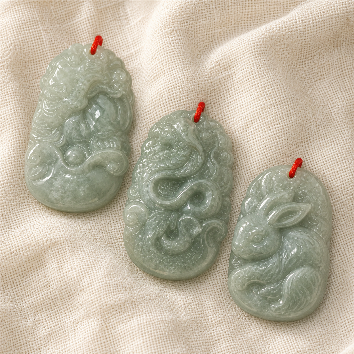QI KIND Pale Green Zodiac Pendant Assortment detail image