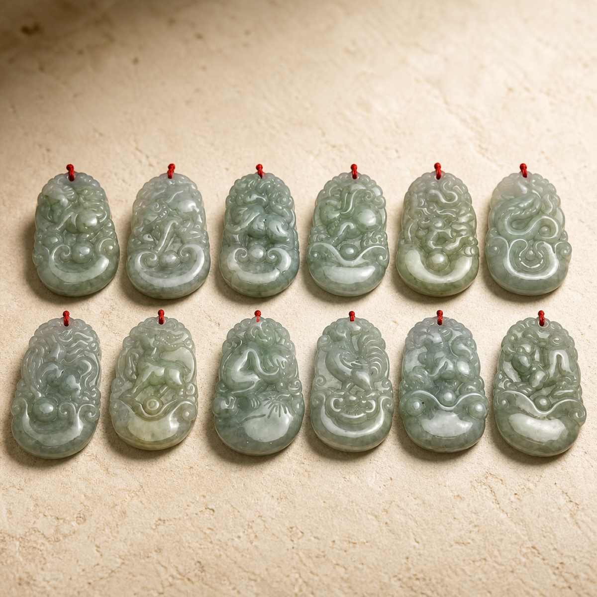 QI KIND Pale Green Zodiac Pendant Assortment main image