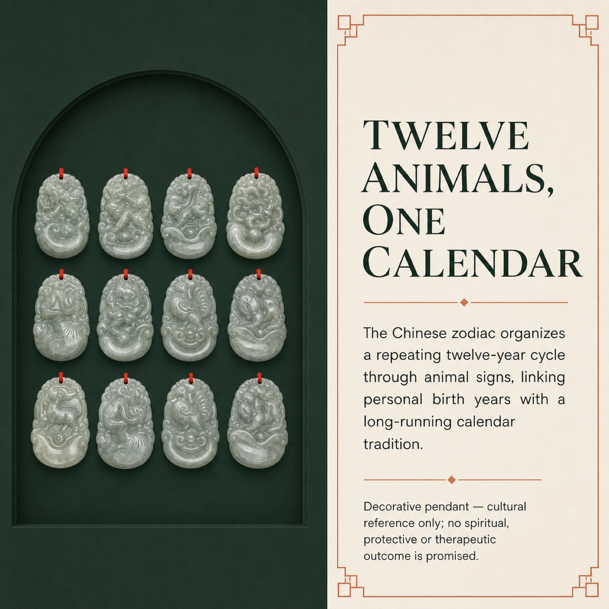 QI KIND Pale Green Zodiac Pendant Assortment story image